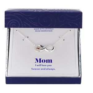 Swarovski Silver and Rose Gold Infinity Heart Necklace